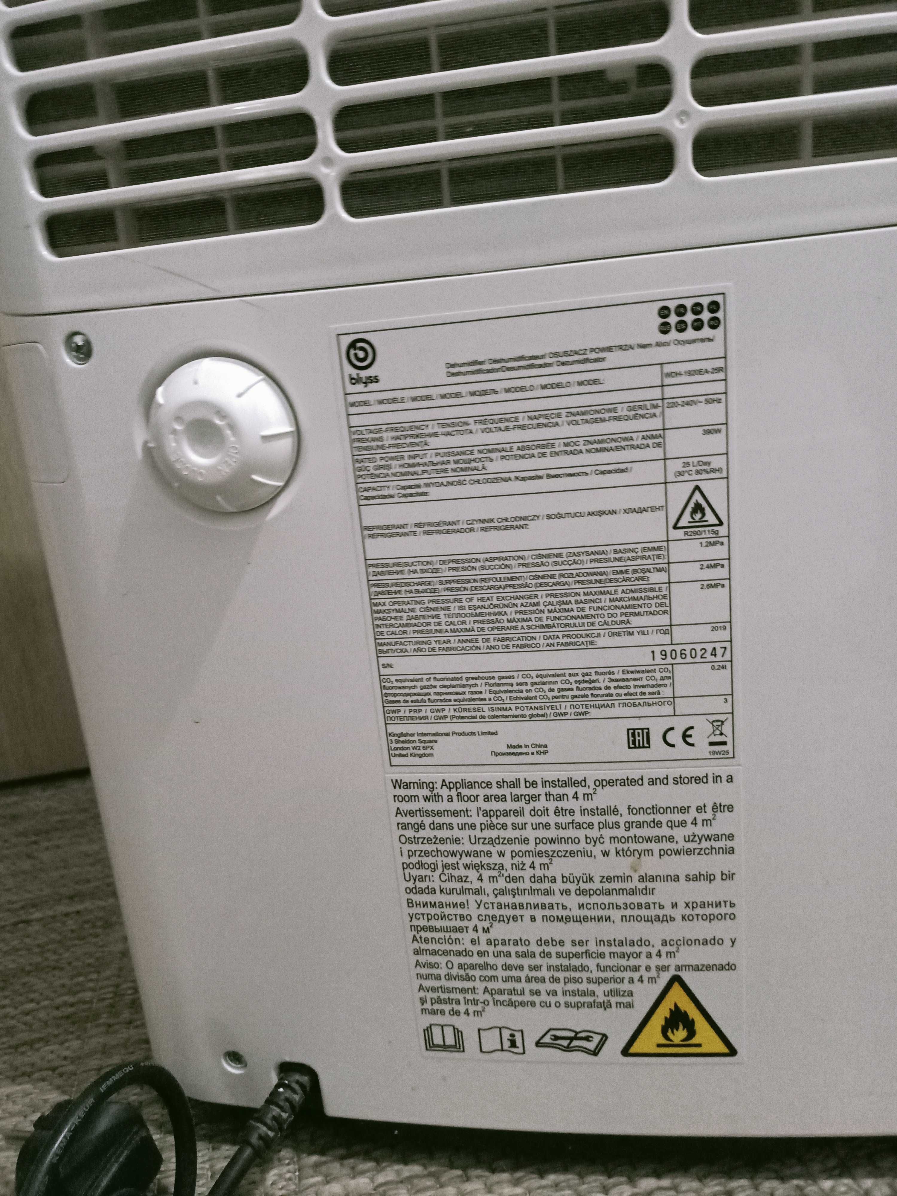 Osuszacz powietrza 390W 25L/24h