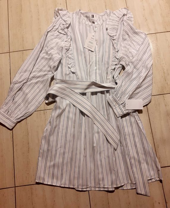 Tommy Hilfiger Sukienka koszulowa z wiązanym paskiem - jasnoniebieski