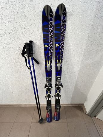 Narty Salomon Crossmax 8P 150cm + kijki Leki