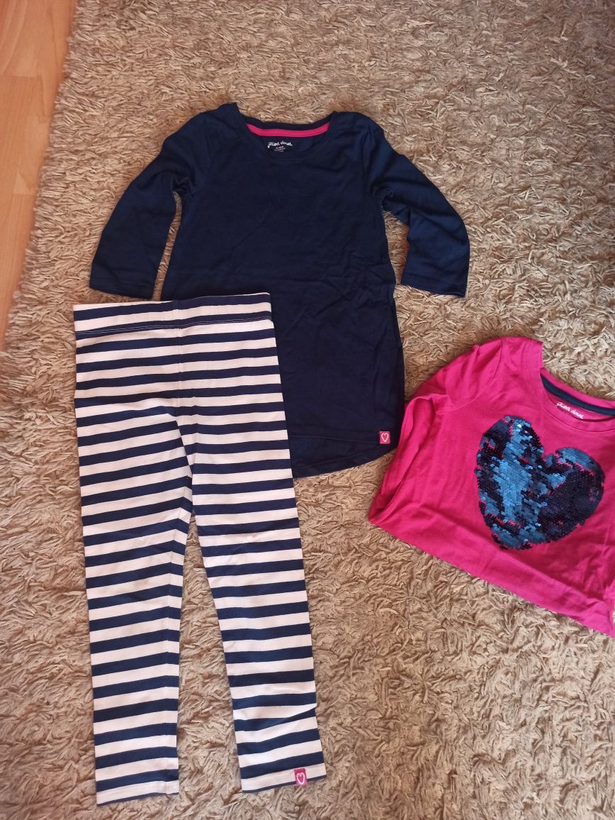 Bluzki plus legginsy zestaw r. 116