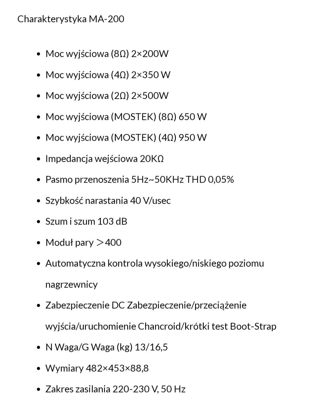AODA MA 200 wzmacniacz