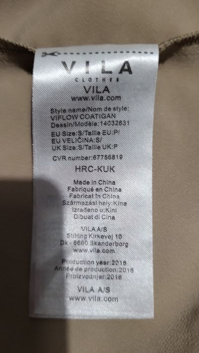 Vila płaszczyk/narzutka rozm S