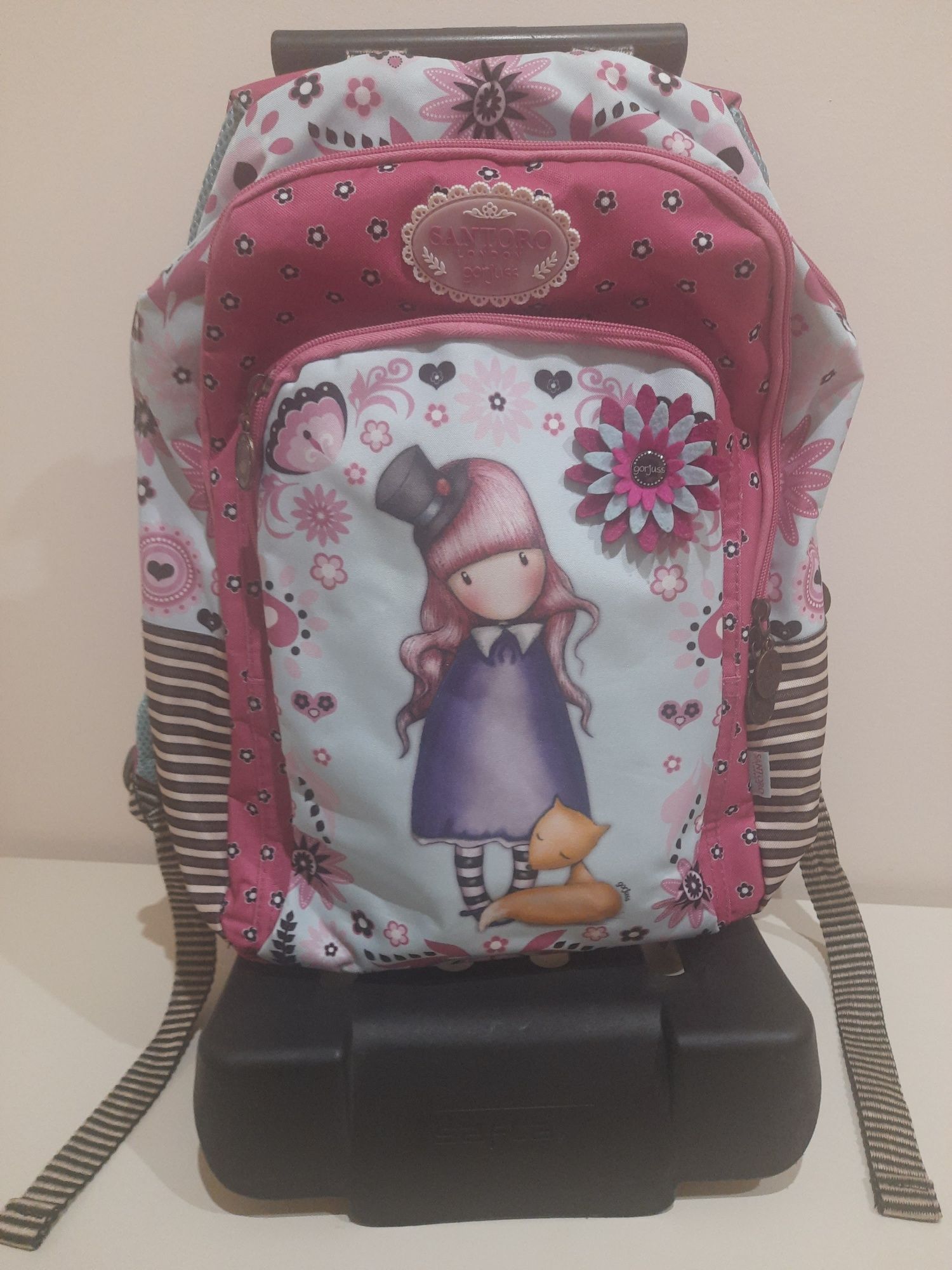 Mochila escolar + estojo duplo  + capa para flauta, com ou sem troley