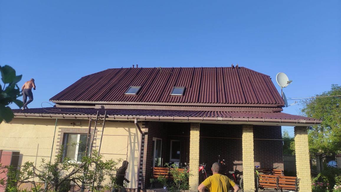 покраска крыши фарбування чистка даху чистка фасадів мийка бруківки