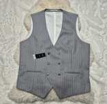 Kamizelka garniturowa M Szara w paski Nowa Burton Menswear London Nowa