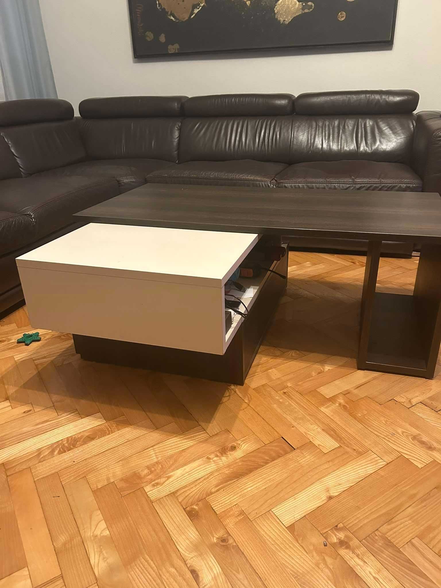 Narożnik wypoczynkowy skórzany z funkcją spania