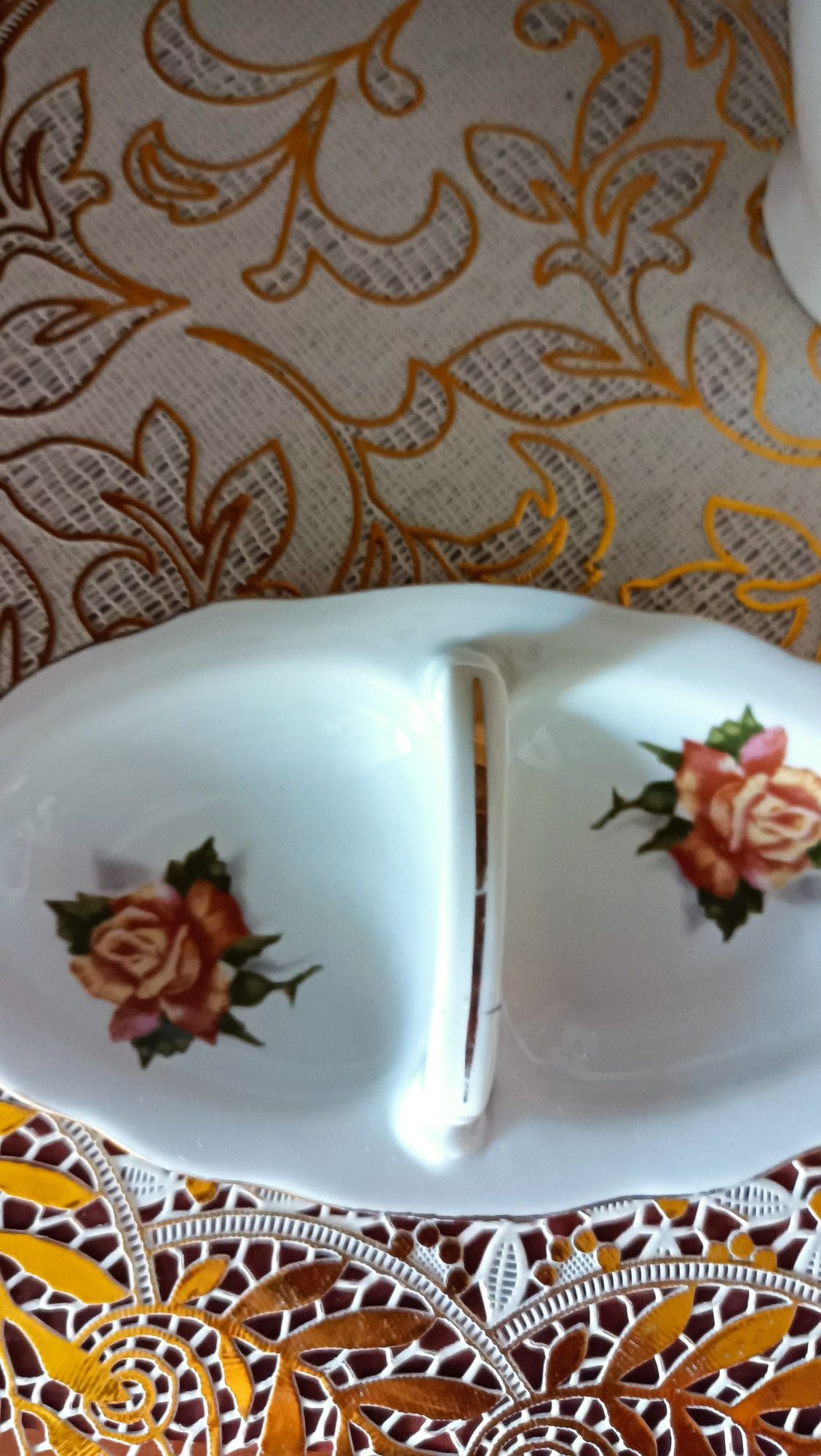 Dwojaczek na przyprawy i dzbanuszek porcelana z Ćmielowa