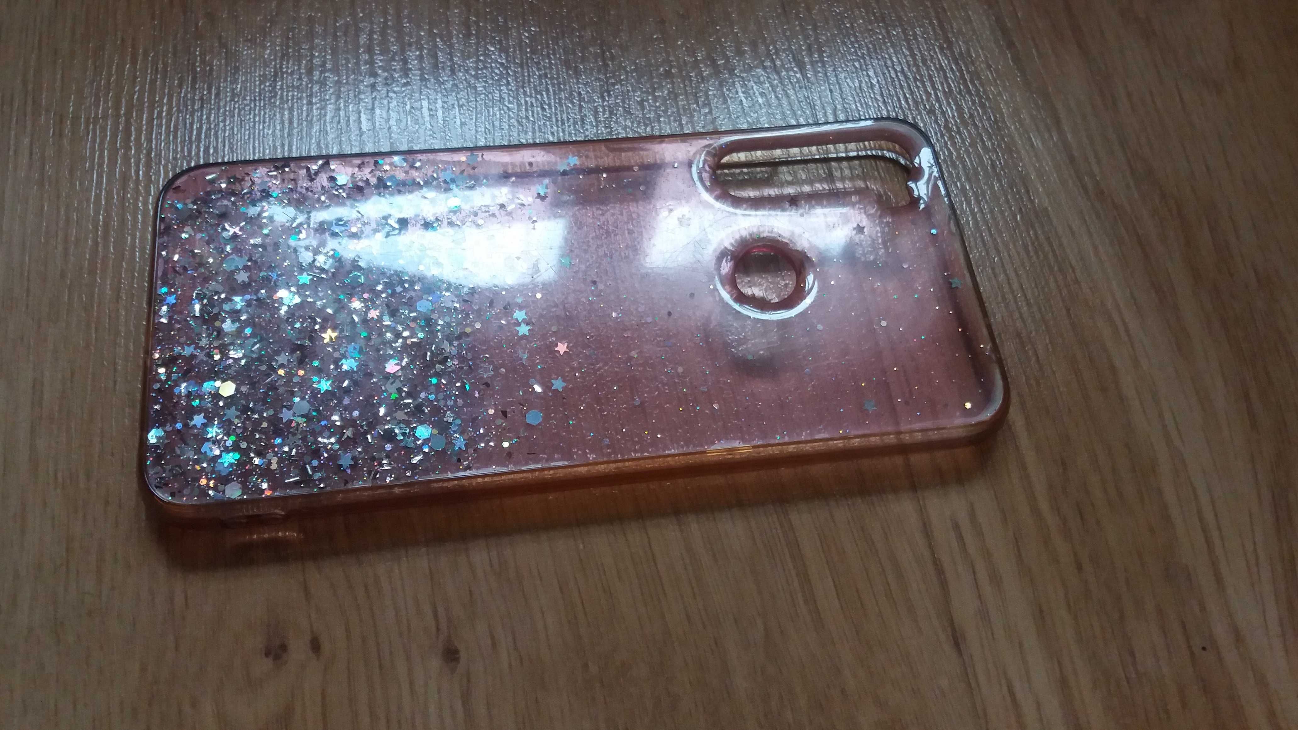brokatowe etui różowe / fioletowe Redmi Note 8T