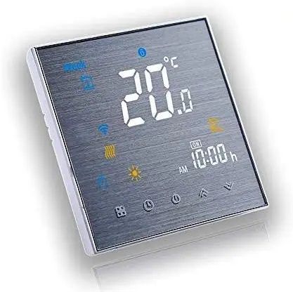 Терморегулятор iTeo4 STEEL (сталь) з керуванням по Wi-Fi для опалення