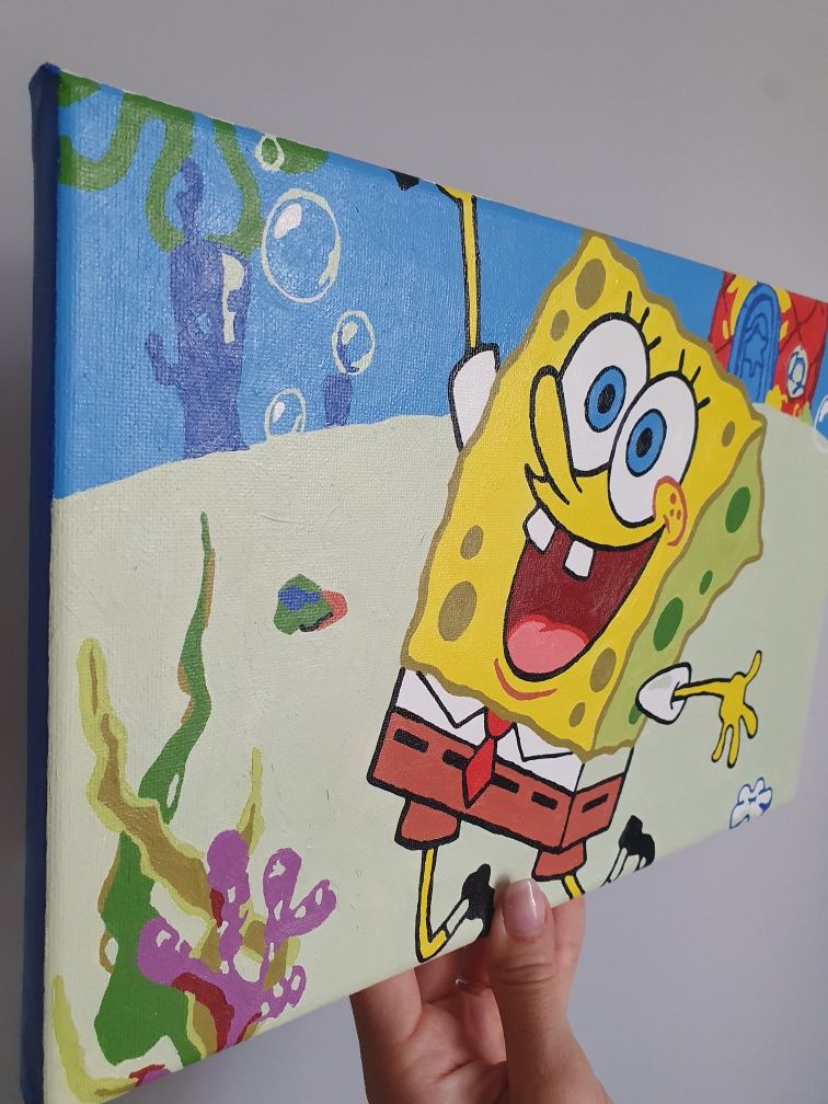 Obrazek 20x30 cm Spongebob na płótnie