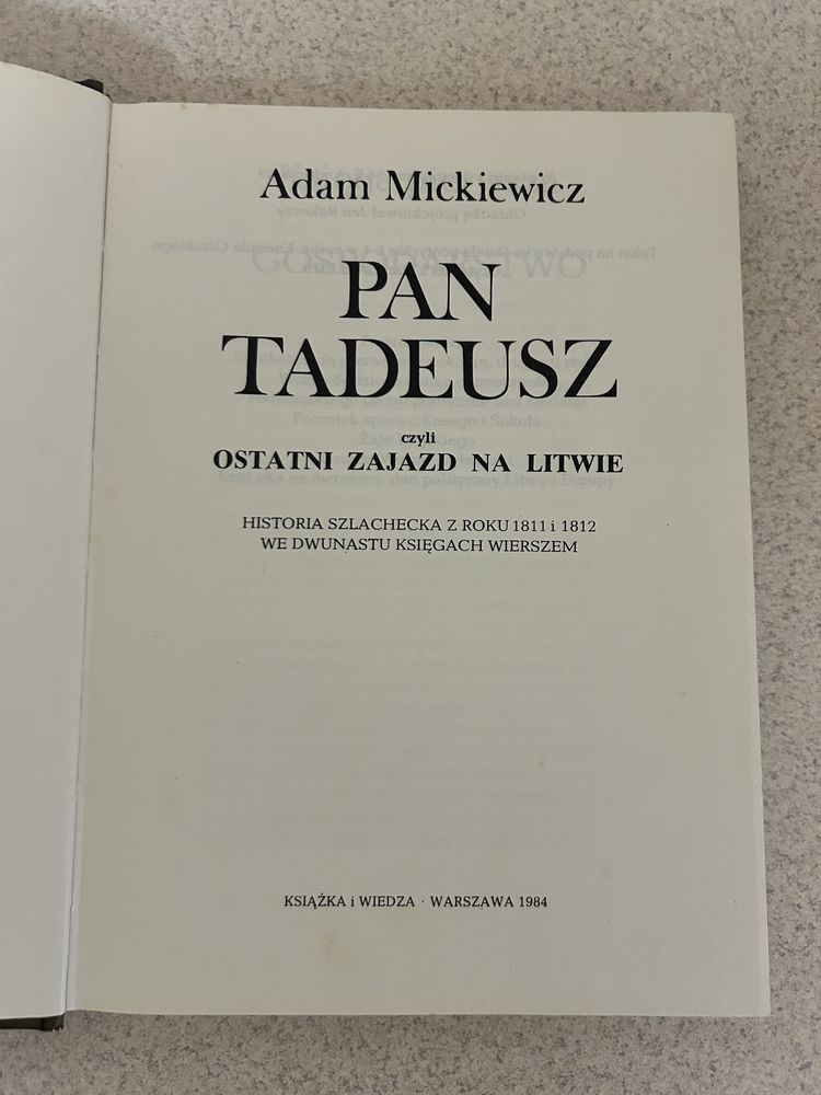 Pan Tadeusz Adam Mickiewicz