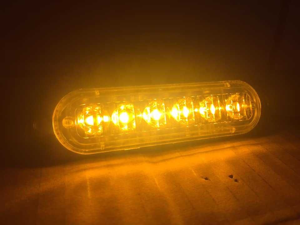 2x Stroboskop pomarańczowy 6W 10 trybów 10-30V lampa ostrzegawcza 11cm