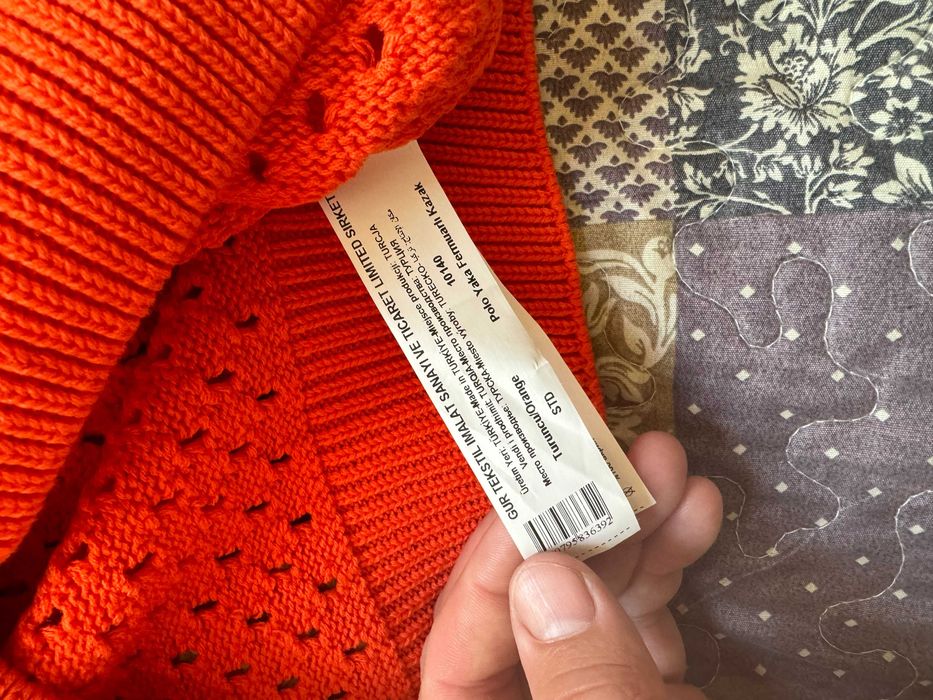 Свитер на молнии оранжевый Dilvin (Турция) One Size новый Акрил 100%