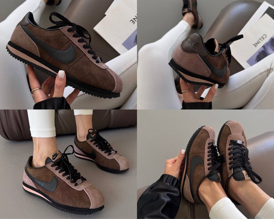 БЕЗ ПЕРЕДОПЛАТ‼️ Жіночі кросівки Nike Cortez BROWN / BLACK найк кортез