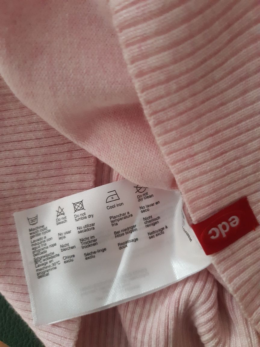 EDC by Esprit cudny, nowy i ultramiękki sweterek pastel róż r M/L i 38