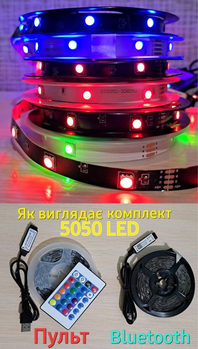 Світлодіодна Led USB 5050 різнокольорова адресна 2812 стрічка 3м 5м 10