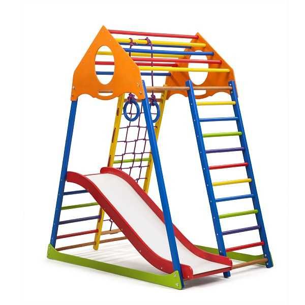 Дитячий спортивний комплекс KindWood Color Plus 1, 150×85×132 см, бук