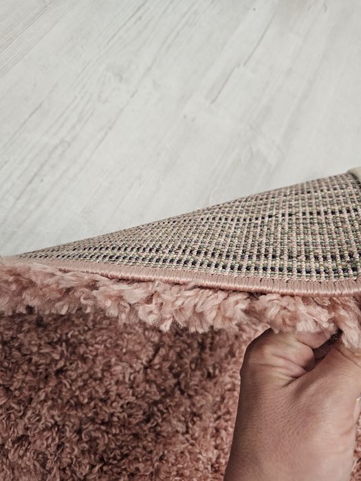 Duży dywan Shaggi 200x290 pudrowy róż