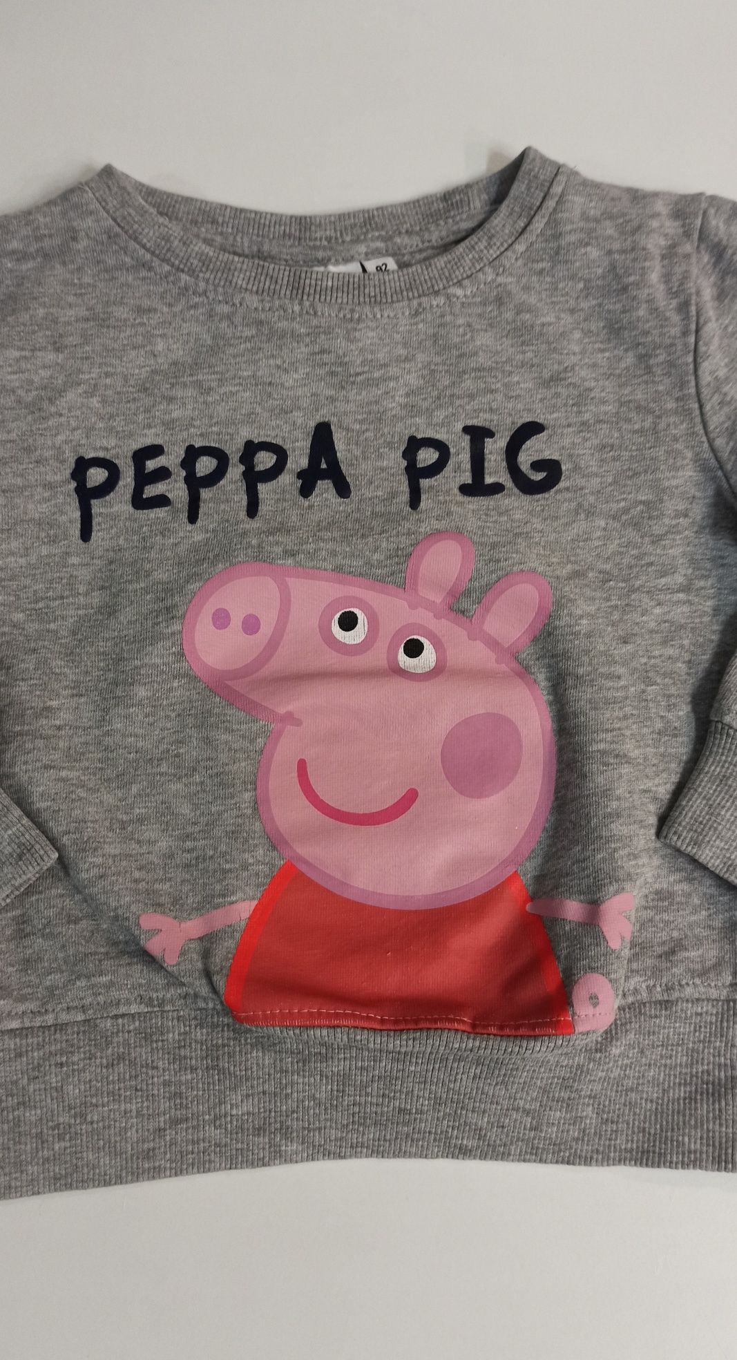 Peppa Pig bluza szara bawełniana dresowa ze świnką unisex