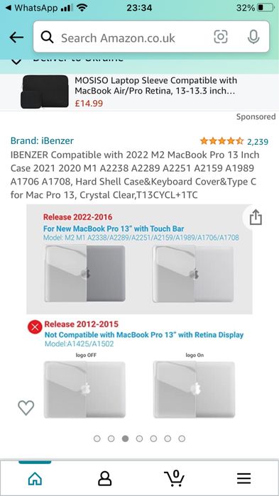 Чохол накладка для Macbook Pro 13