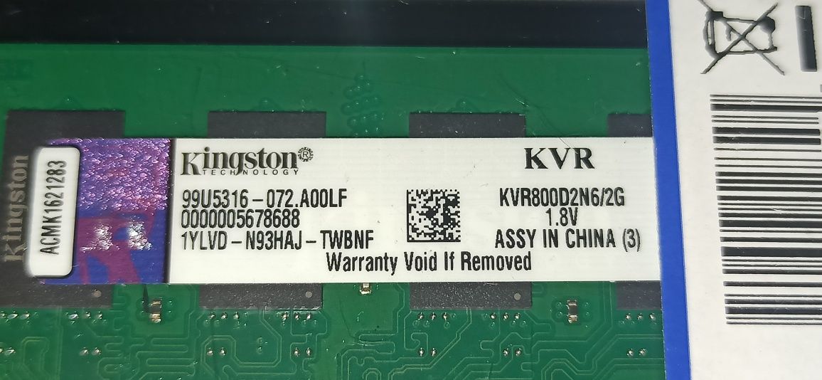 Pamięć RAM Kingston DDR2 4GB (2x2GB) 800MHz CL6