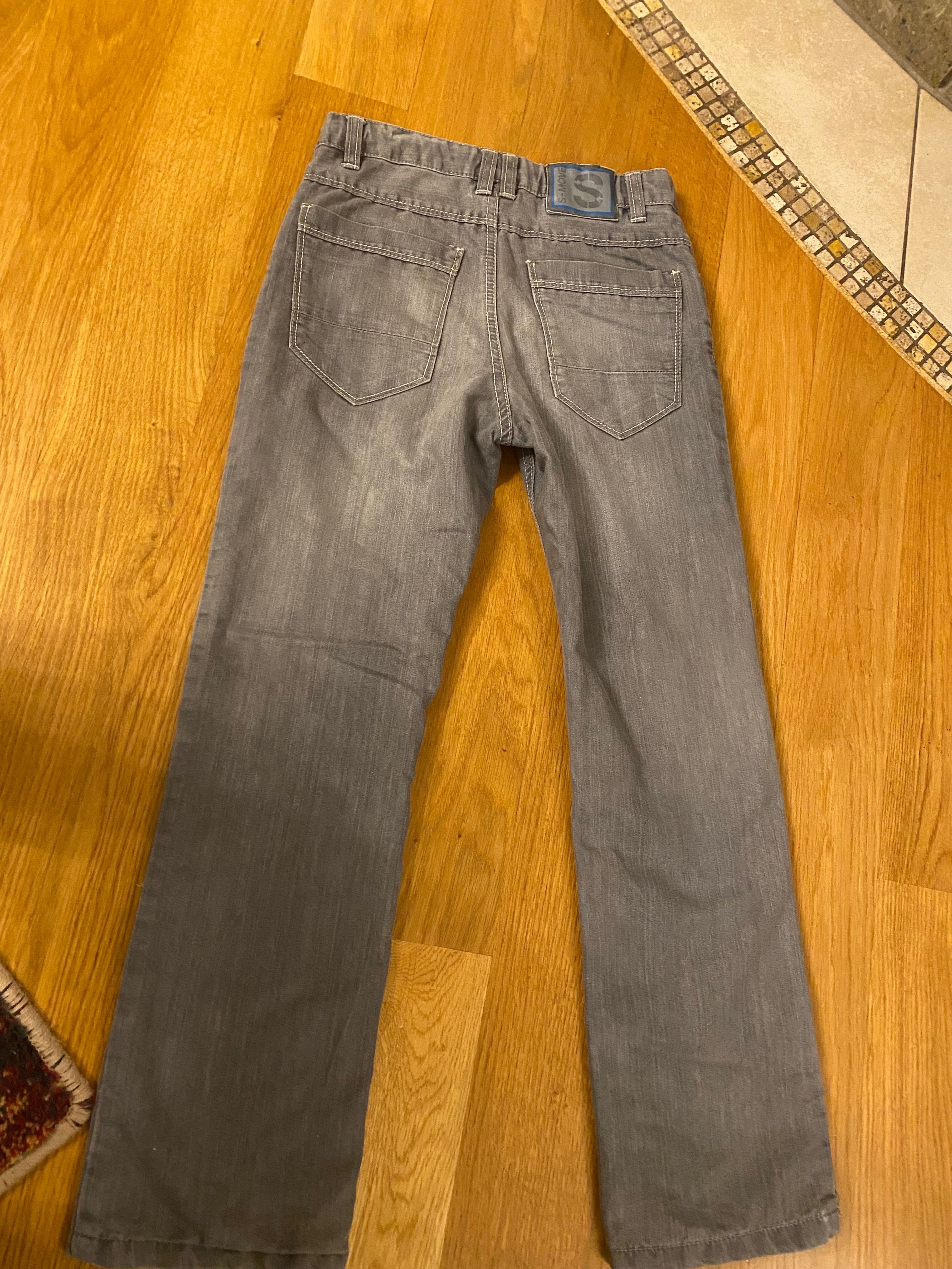 Spodnie  chłopięce ocieplane jeans szary 140 cm