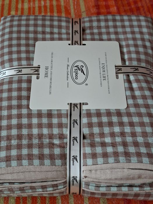 Двоспальний комплект постільної білизни з мусліну. Наволочки 70×70 см.