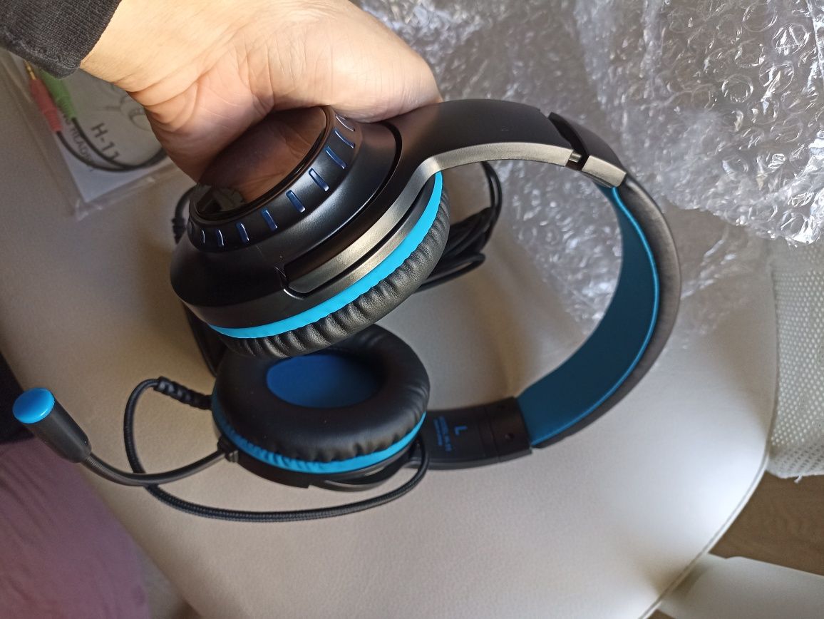 Headset gaming azul c/microfone