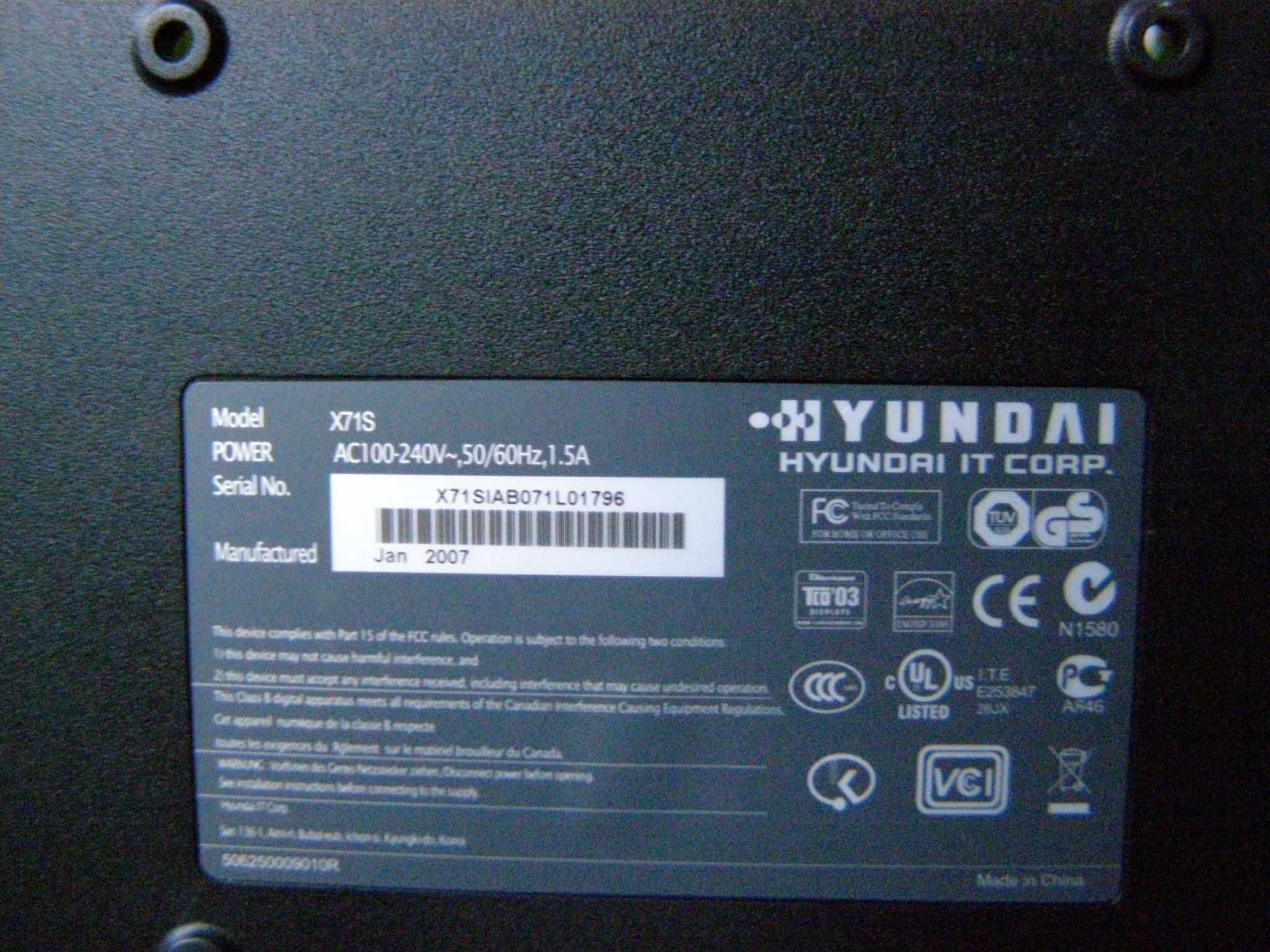 Монитор Hyundai X71s по блочно