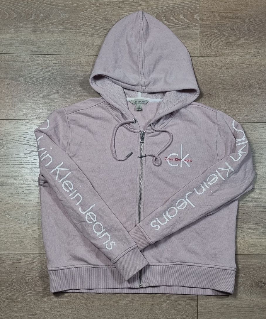 Bluza damska Calvin Klein Jeans, z kapturem, hoodie, na suwak, logo