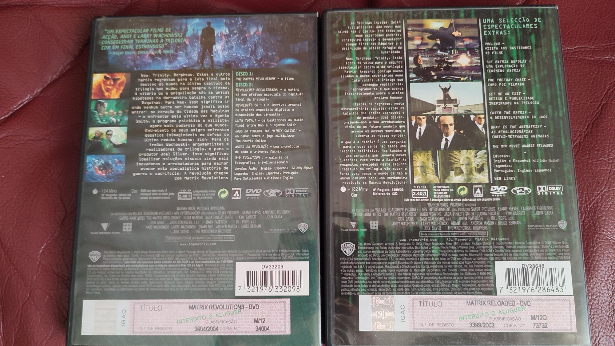Matrix Revolutions / Matrix Reloaded DVDs