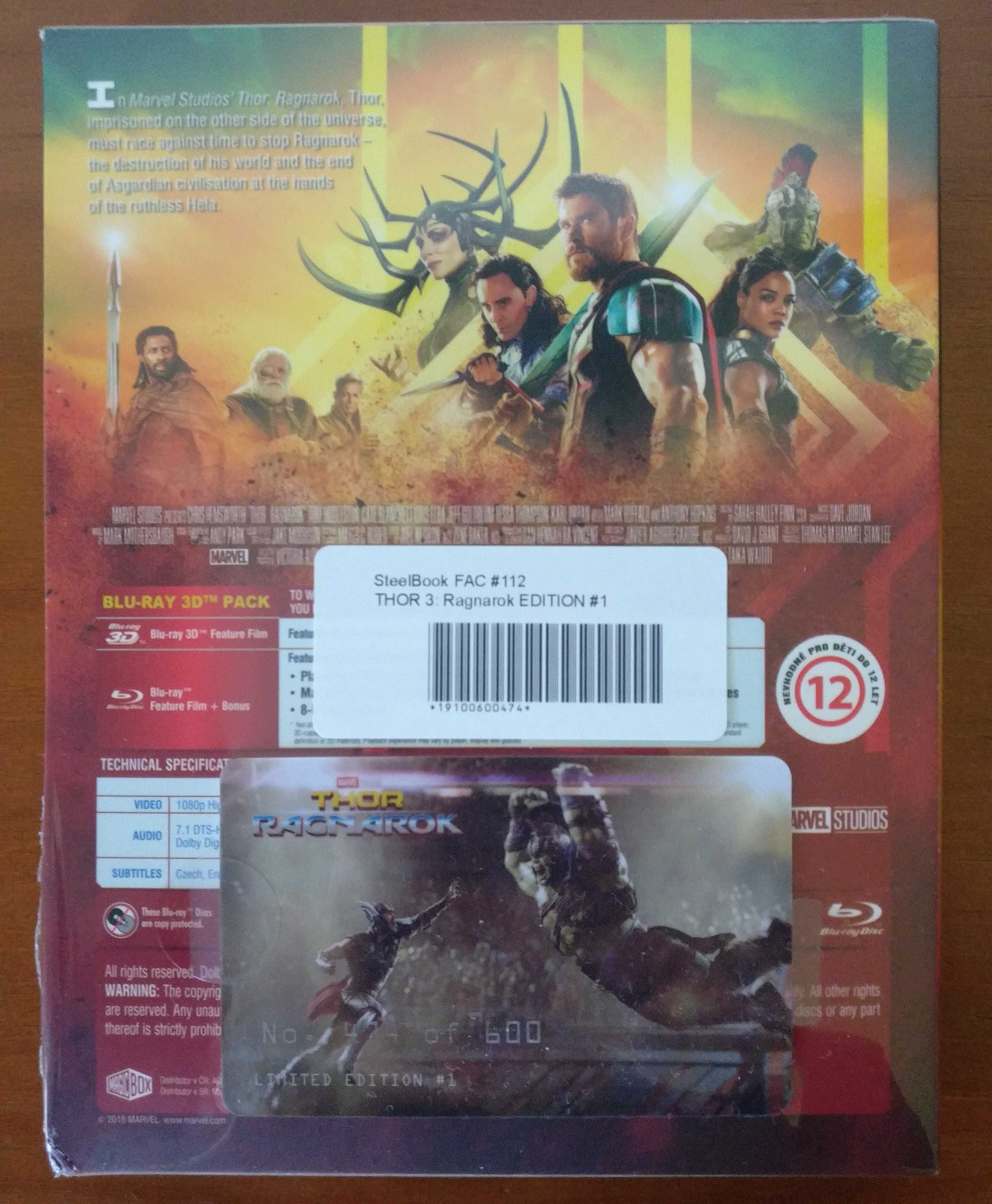 Bluray 3D + 2D Thor Ragnarok Filmarena FAC#112 Edição 1