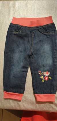 Spodnie jeans r.80 ocieplane dla dziewczynki