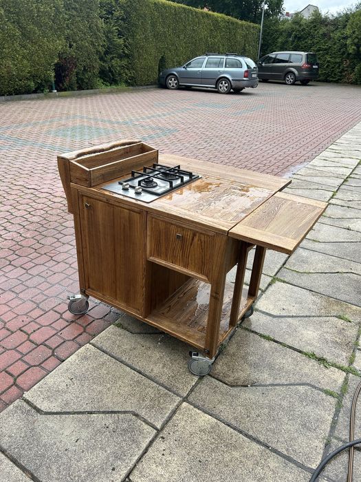 Grill kuchenka gazowa na kułkach drewniana