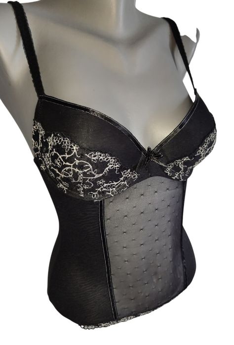 Markowy elegancki gorset Gatta r S 36 czarny elegancki top