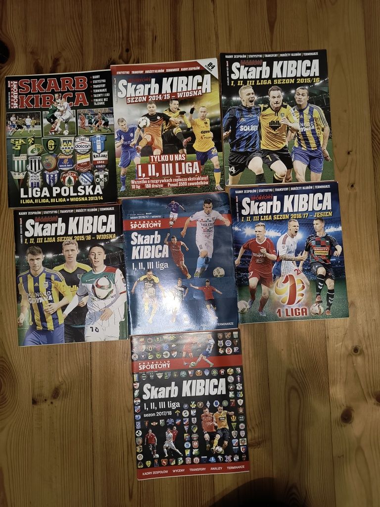 Czasopismo Skarb kibica I, II, III Liga Polska zestaw
