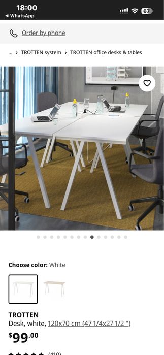 Secretária Ikea Trotten Branca