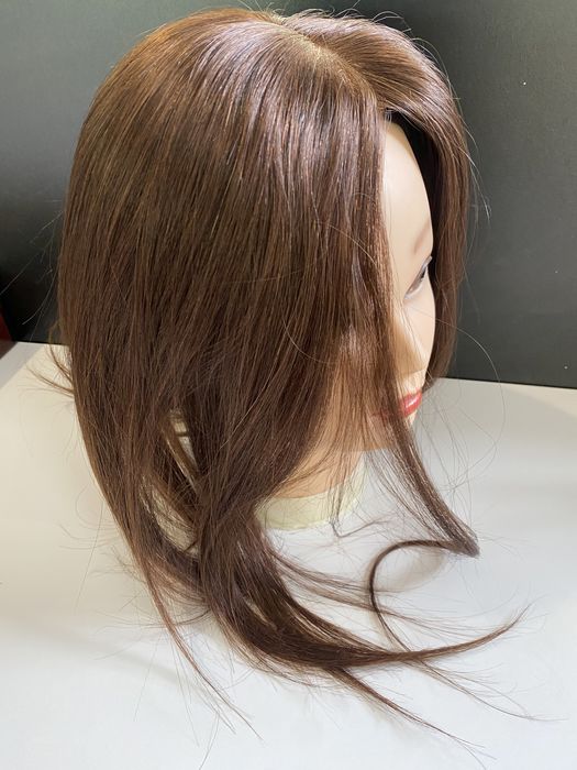 Topper tupet dopinka treska włosy naturalne wietnamskie 40 cm brąz