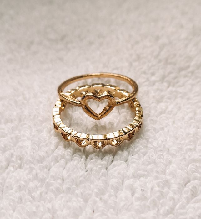 Conjunto Colar e Anéis "Coração"