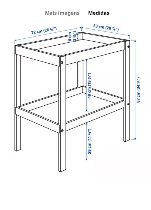 Trocador IKEA com muda fraldas