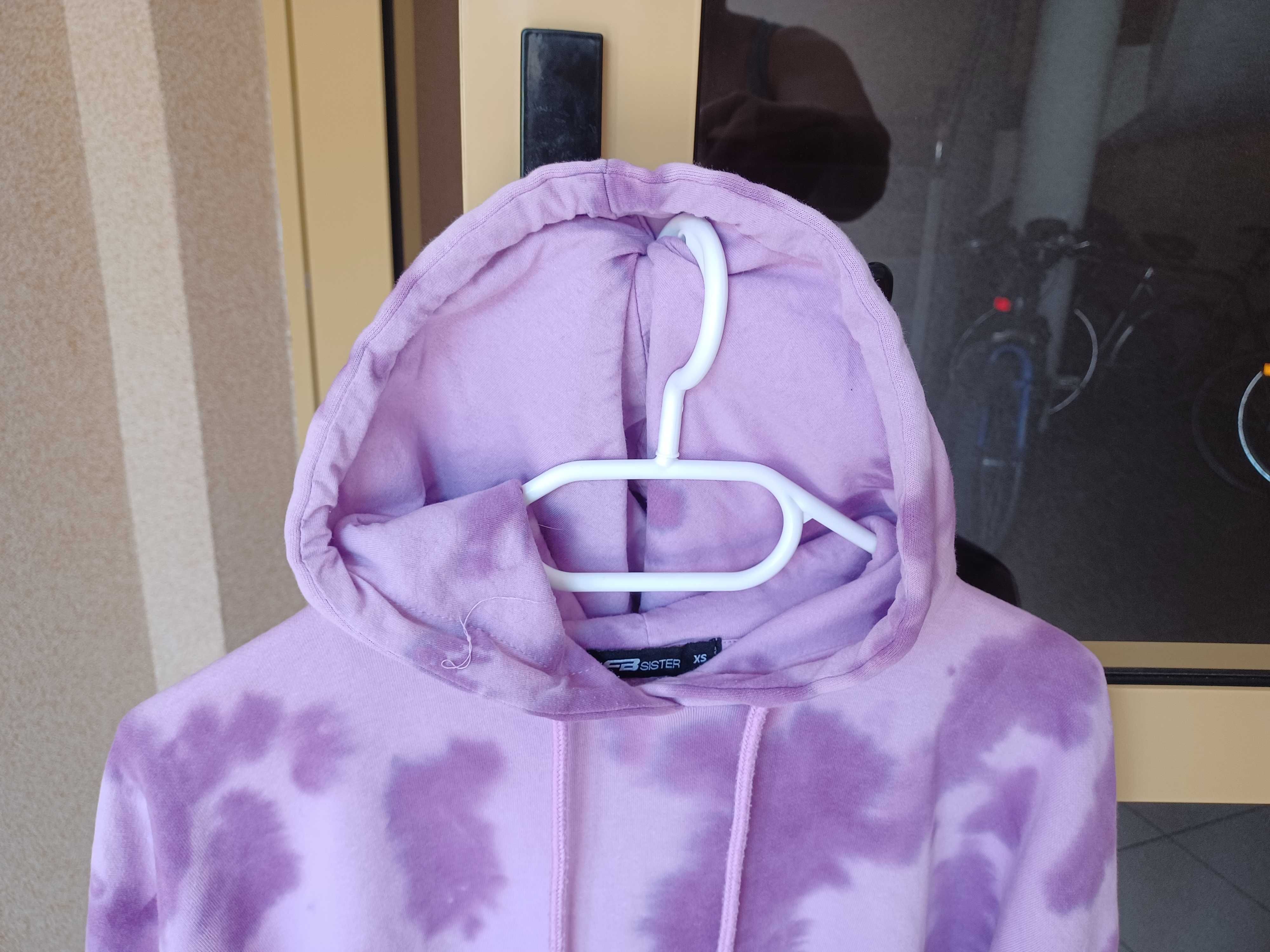 Fioletowa Bluza z kapturem kangurka marki F.B. Sister rozmiar L/XL.