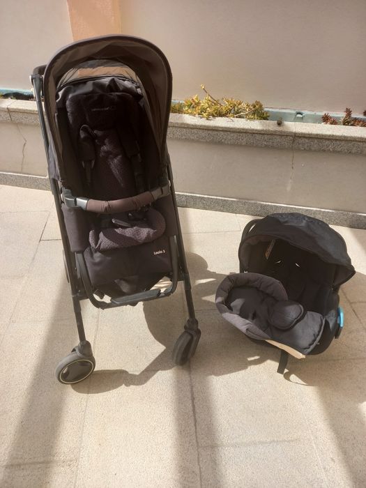 Conjunto carrinho de bebé marca bebé confort + ovo + redutor