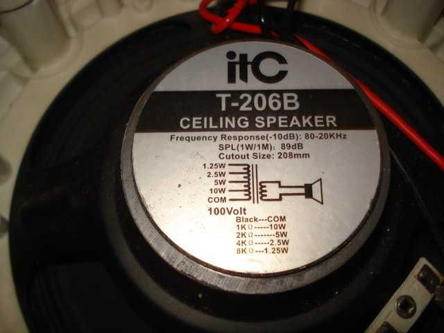 GŁOŚNIKI ITC T-206B 10W 100V DWUDROŻNY , Używwane.