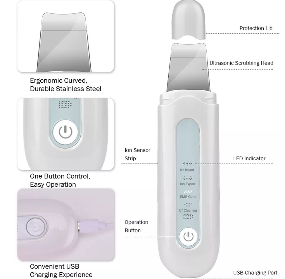 Ультразвуковой скрабер с функцией ионизации и EMS