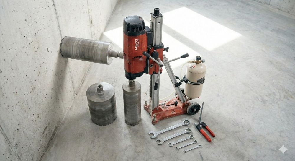 Прокат установки для алмазного буріння, різки бетону + алмазні коронки