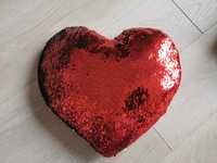 Poduszka serce czerwona z cekinami Walentynki NOWA