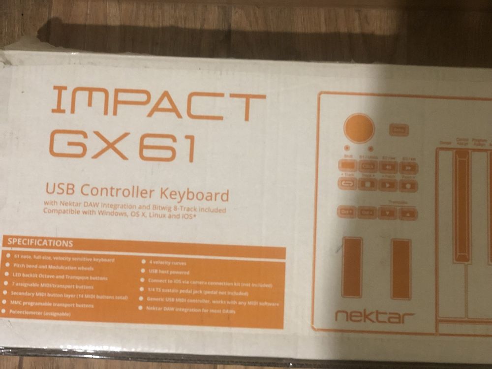 Teclado MIDI Nektar Impact GX61 + Cabo MIDI