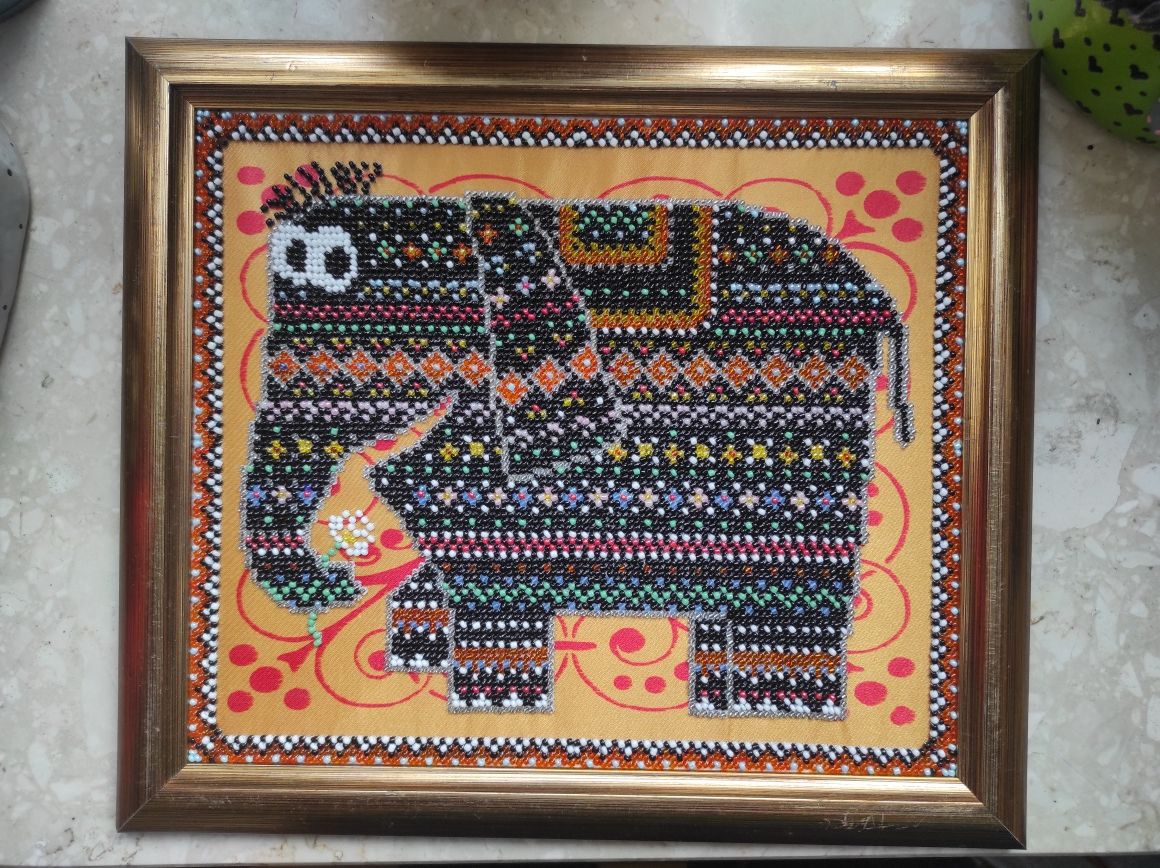 Obraz haftowany obrazek słoń haft makatka