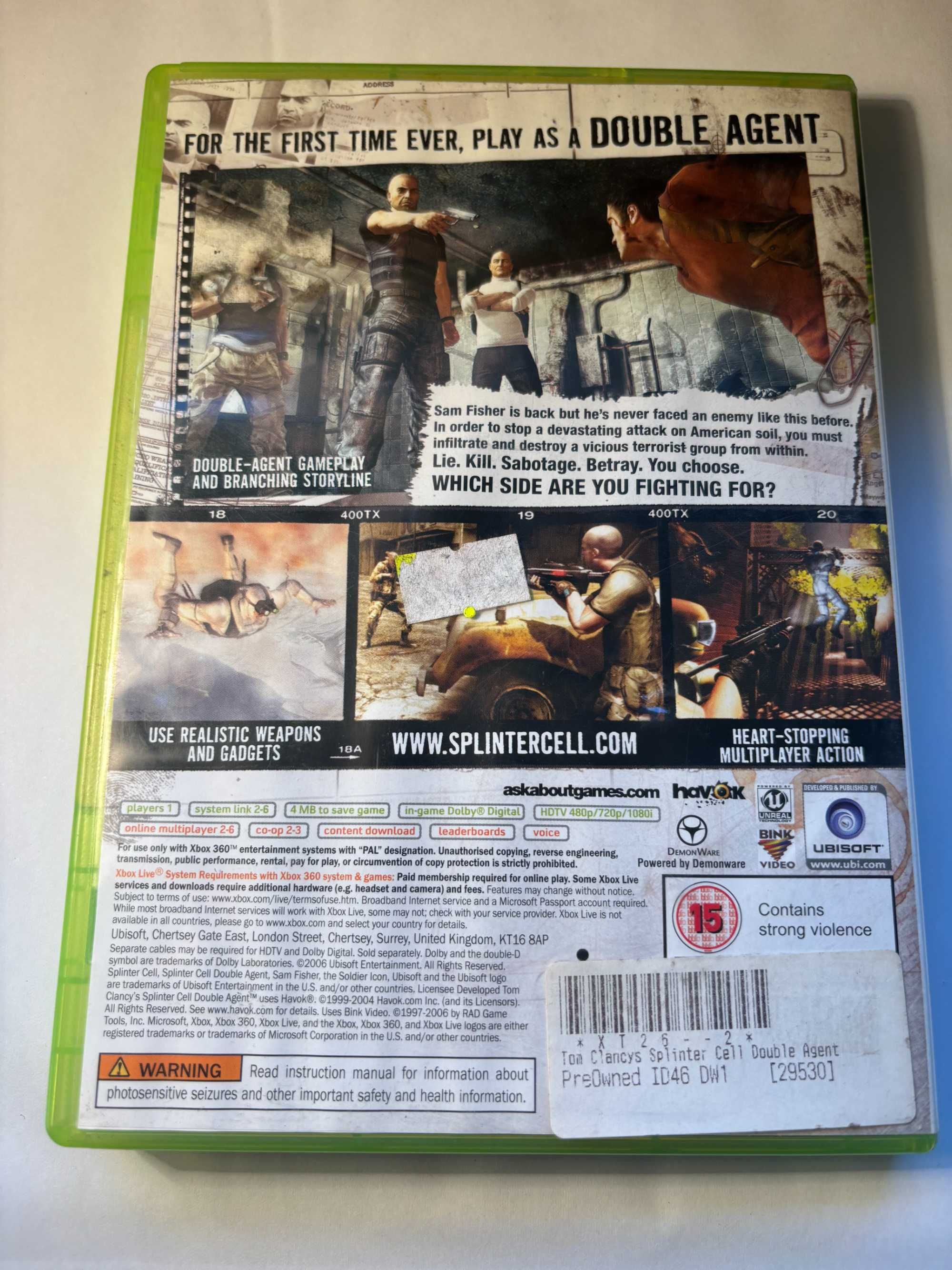 Gra Splinter Cell Double Agent Xbox 360 + Gratis