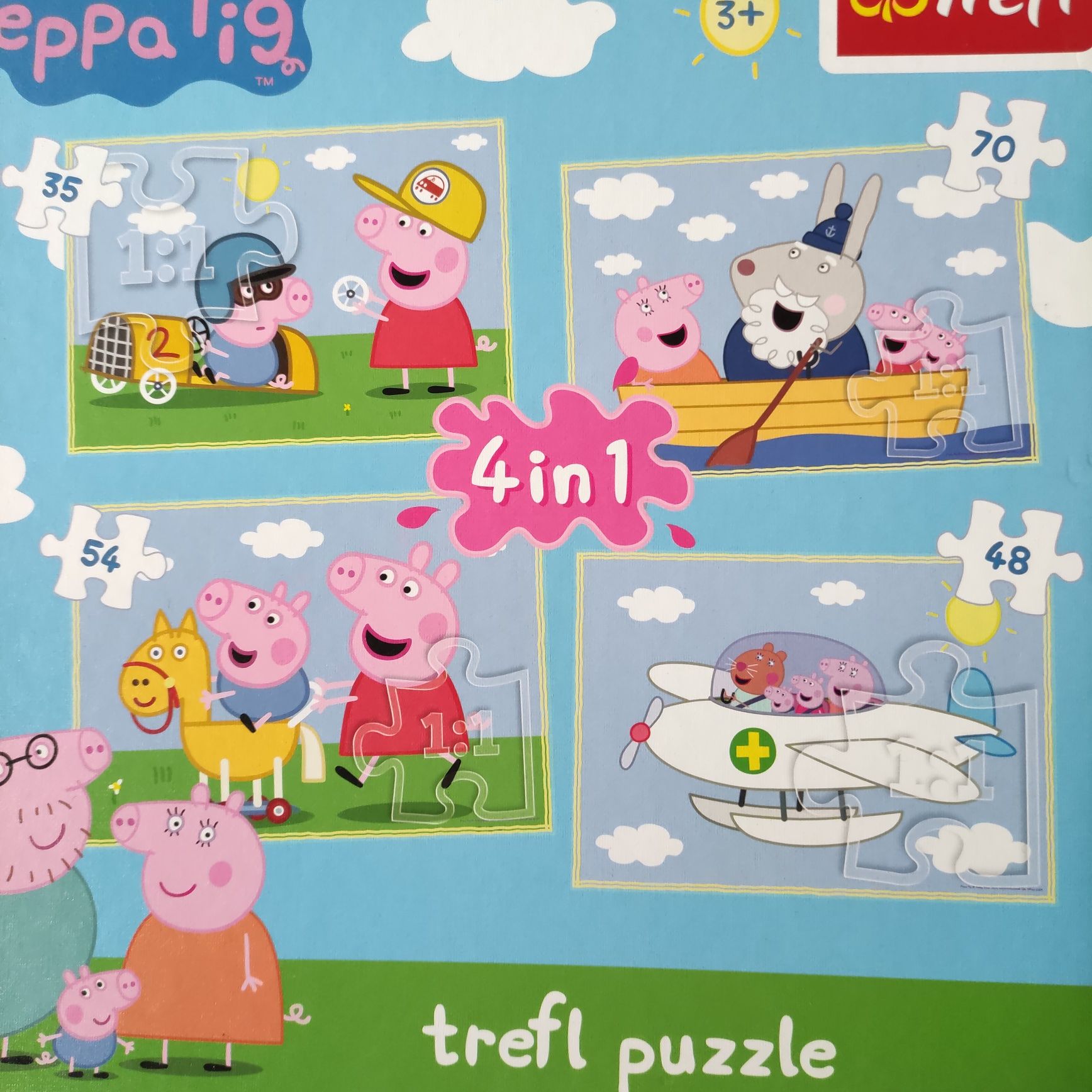 Puzzle świnka Peppa 10 układanek + mikrofon świnka Peppa